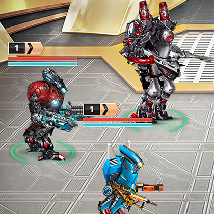 Mecha Titans combat gameplay.